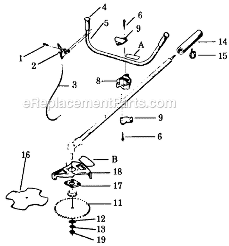 Page A Diagram and Parts List for XR-125  Weed Eater Trimmer